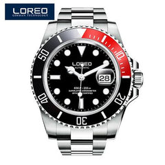 New LOREO Water Ghost Series Classic Blue Dial Luxury Men Automatic Watches Stainless Steel 200m Waterproof Mechanical Watch