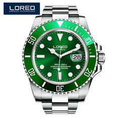 New LOREO Water Ghost Series Classic Blue Dial Luxury Men Automatic Watches Stainless Steel 200m Waterproof Mechanical Watch