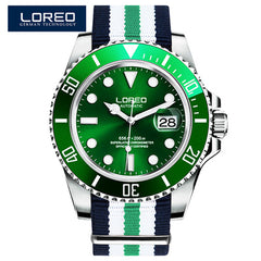 New LOREO Water Ghost Series Classic Blue Dial Luxury Men Automatic Watches Stainless Steel 200m Waterproof Mechanical Watch