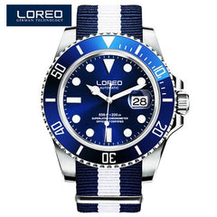 New LOREO Water Ghost Series Classic Blue Dial Luxury Men Automatic Watches Stainless Steel 200m Waterproof Mechanical Watch