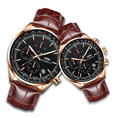 OLMECA Hot Selling Fashion Men&Women Watch Luxury Couple Wristwatches Waterproof Watches Leather Strap Watch Relogio Masculino