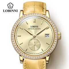 LOBINNI Couple Watch Famous Brand Watch Mechanical Automatic Watches Women Watch Sapphire Watch Leather Skeleton Watch Lovers