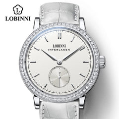 LOBINNI Couple Watch Famous Brand Watch Mechanical Automatic Watches Women Watch Sapphire Watch Leather Skeleton Watch Lovers