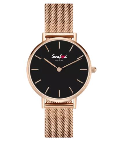 Women's Classic Rose Gold Alloy Bracelet Watch 32mm