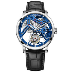 AGELOCER New Swiss Original Tourbillon Watch Men Power Reserve 80 Top Brand Luxury Skeleton Sapphire Clock Men Relogio Masculino