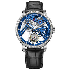 AGELOCER New Swiss Original Tourbillon Watch Men Power Reserve 80 Top Brand Luxury Skeleton Sapphire Clock Men Relogio Masculino