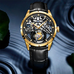 2019 New Model GUANQIN Original Tourbillon men watch top brand luxury double Skeleton Sapphire man clock Relogio Masculino