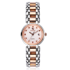 BINLUN Luxury Couple's Wrist Watches Waterproof And Scratch Resistant Diamond Dial Rose Gold Strap Sports Watches For Men/Women