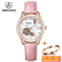 Sekaro Ceramic Women Watch 2019 Butterfly Design Ladies Mechanical Automatic Watches Luxury Brand Sapphire Crystal Women's Watch