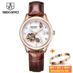 Sekaro Ceramic Women Watch 2019 Butterfly Design Ladies Mechanical Automatic Watches Luxury Brand Sapphire Crystal Women's Watch