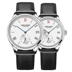 Agelocer Switzerland brand Casual lovers watches couple 2 pieces stainless steel Men Women Couple Wrist watches with watch box