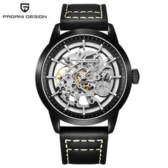 2019 PAGANI DESIGN Brand Fashion Leather Gold Watch Men Automatic Mechanical Skeleton Waterproof Watches Relogio Masculino Box