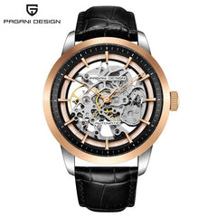 2019 PAGANI DESIGN Brand Fashion Leather Gold Watch Men Automatic Mechanical Skeleton Waterproof Watches Relogio Masculino Box