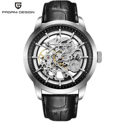 2019 PAGANI DESIGN Brand Fashion Leather Gold Watch Men Automatic Mechanical Skeleton Waterproof Watches Relogio Masculino Box